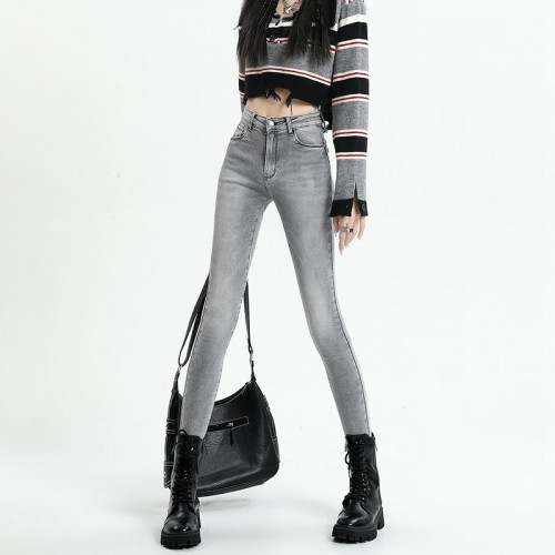 High Waist Skinny Cropped Jeans